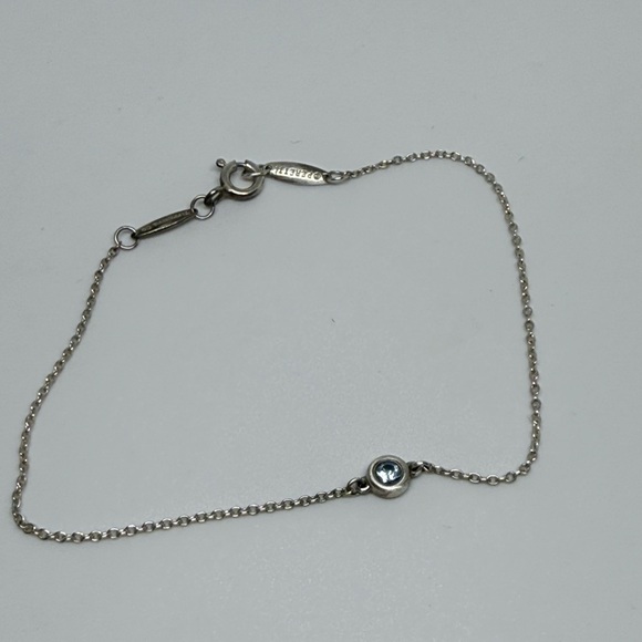 Tiffany & Co. 9.25 S.S Color by the Yard  Bracelet with Aquamarine bezel. - Picture 3 of 5